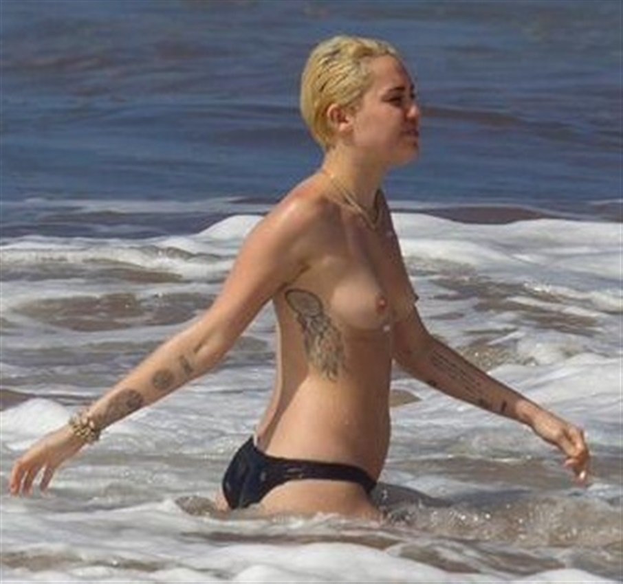 Miley Cyrus Topless In Sea