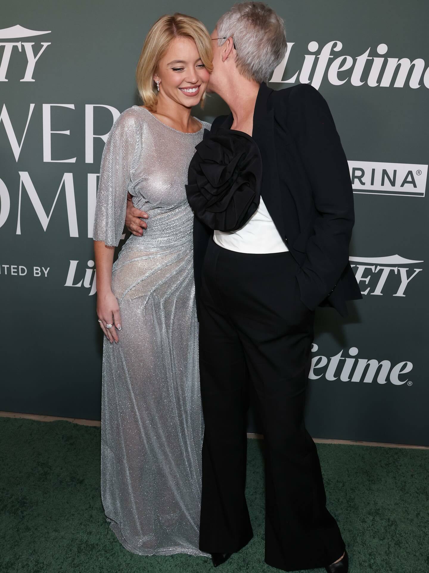 Sydney Sweeney See Through Gray Dress Tits Out 7