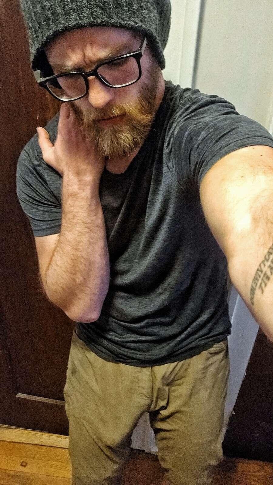 Don’t bother staring at my bulge, I’ll gladly whip it out for you 1