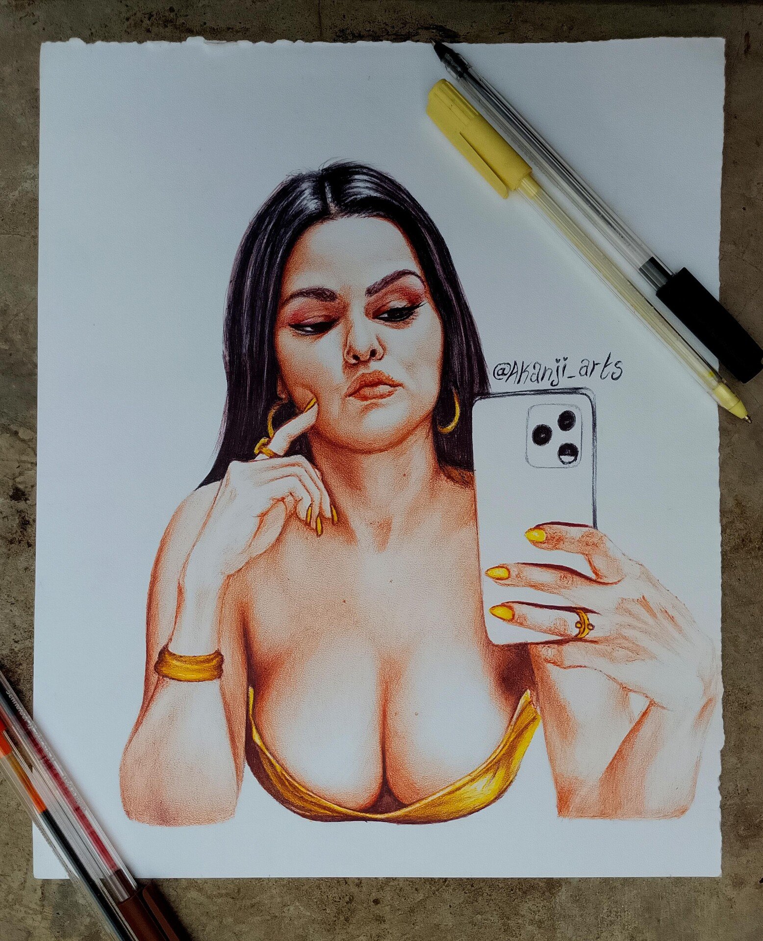 Rate my Selena Gomez pen sketch 2