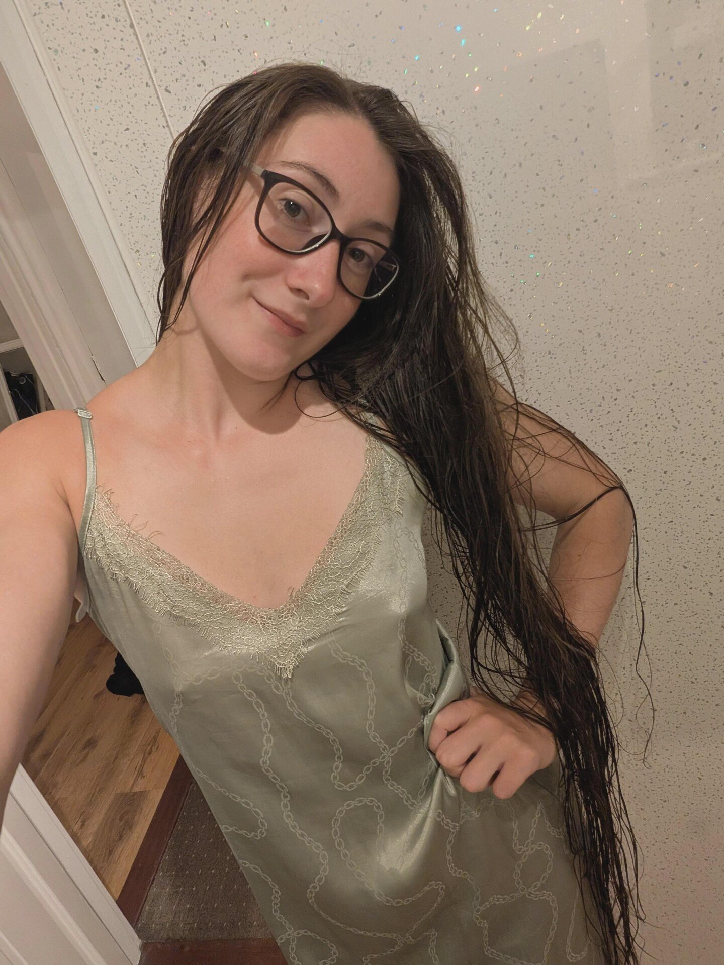 wet hair dripping and body fresh from the shower 1